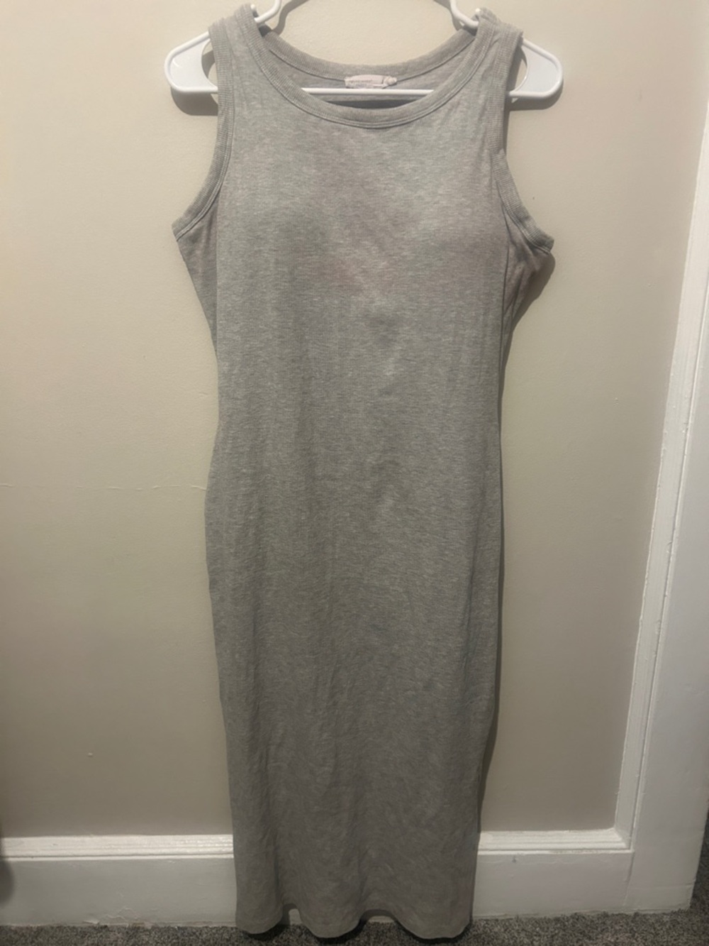 Primark Light Gray Ribbed Tank Maxi Dress